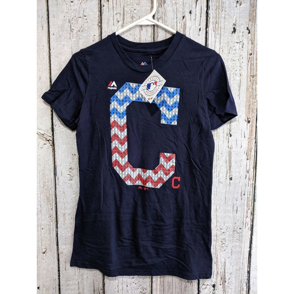 Majestic Girl's XL 16 Cleveland Indians MLB‎ Short Sleeve T‑Shirt Tee Shirt NEW